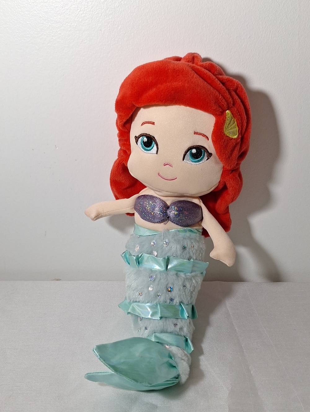 Plush Mermaid Doll - Red Hair, Aqua Tail